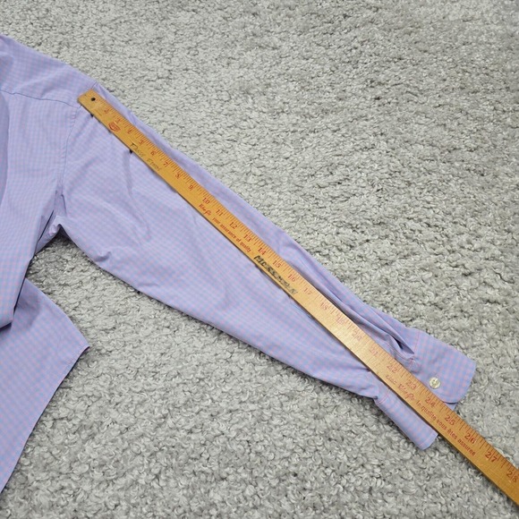 Vineyard Vines Shirt Mens Large Pink‎ Blue Gingham Plaid Performance Classic Fit - Picture 12 of 13